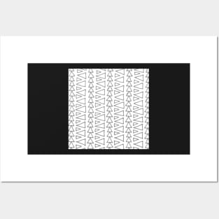 Dark Grey and White Hand Drawn Geometric Pattern Posters and Art